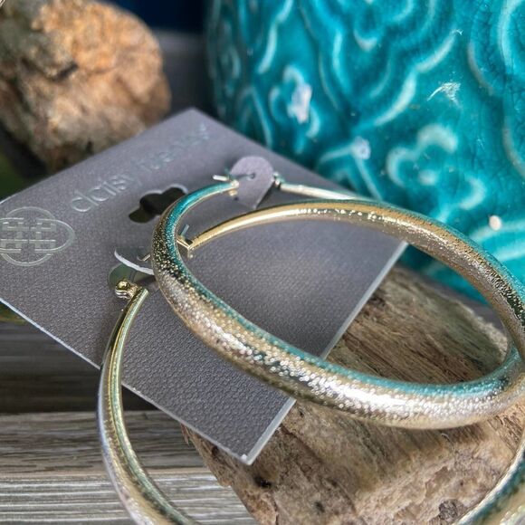 Silver Hoops Daisy Fuentes Fashion Earrings - Picture 4 of 8